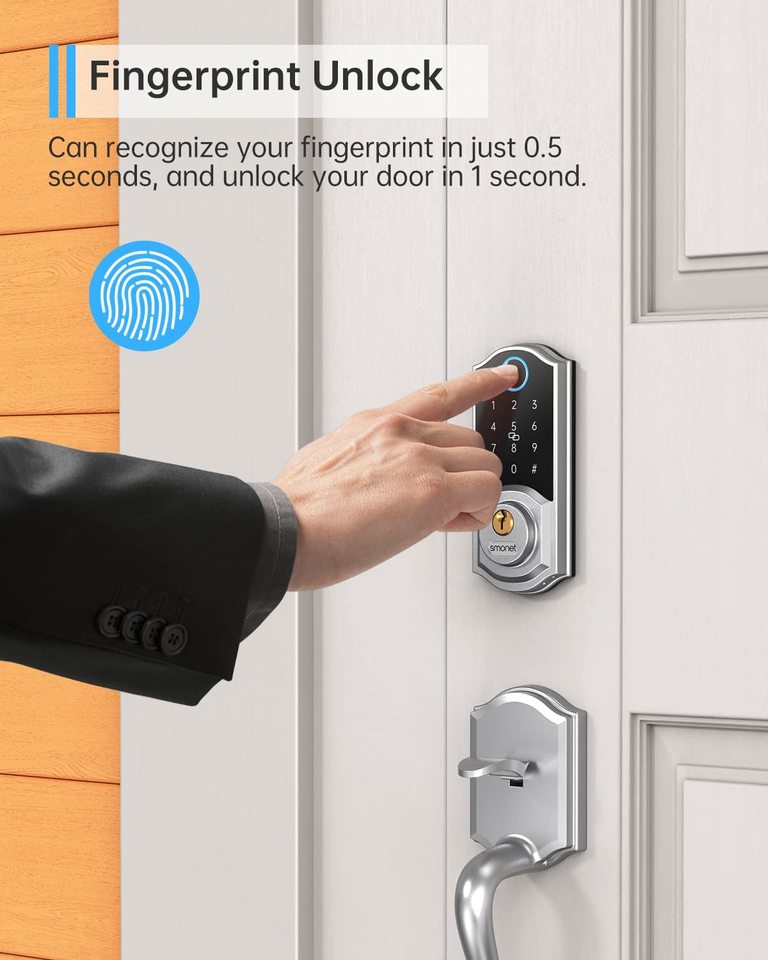 Buy Electronic Door Latch with Biometric and Remote Unlock Online ...